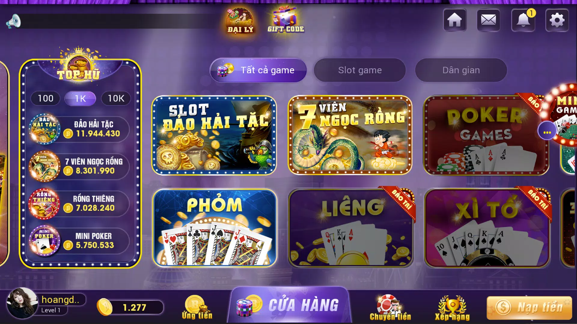 Game tài xỉu có người xóc xí ngầu